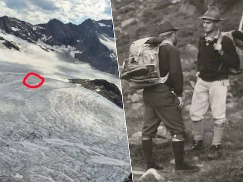 De plek waar de vondst werd gedaan, Alfred Rothfischer (rechts op de foto).