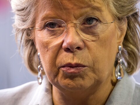 "We moeten met een sterke gezamenlijke stem richting de VS spreken", aldus eurocommissaris Viviane Reding.