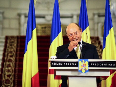 De Roemeense president Traian Basescu.