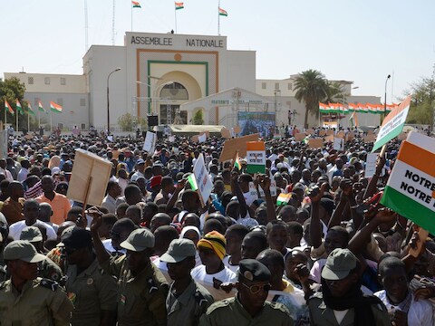 Vandaag waren er protesten tegen de aanslagen van islamitische rebellengroep Boko Haram in Niamey.