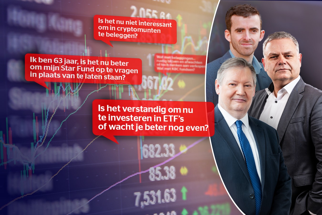 Is het nu niet interessant om in crypto te investeren?” Onze geldexperts  beantwoorden jullie vragen over donkerrode beurzen | Foto | hln.be