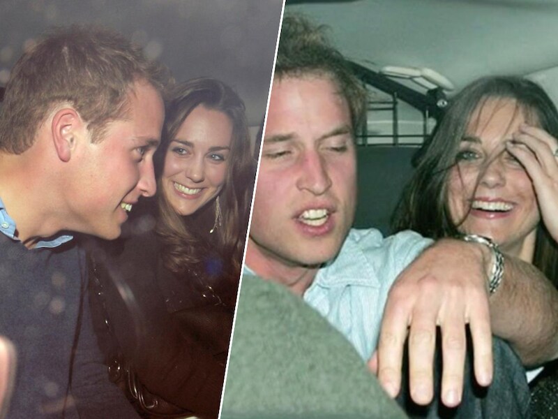 Beelden van jonge prins William en Kate Middleton die stevig feesten gaan viraal