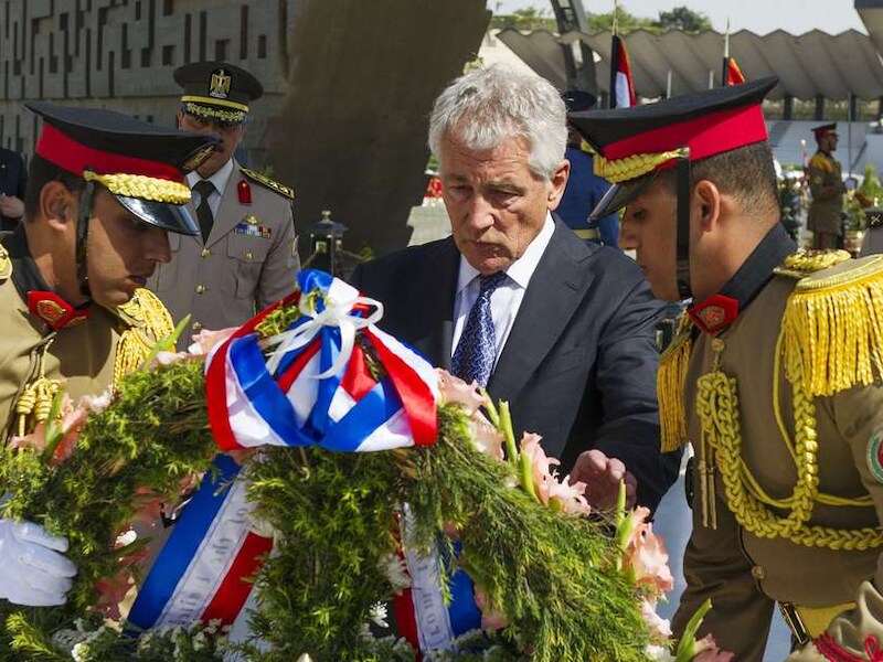 De Amerikaanse minister van Defensie Chuck Hagel was de voorbije dagen ondermeer op bezoek in Cairo.