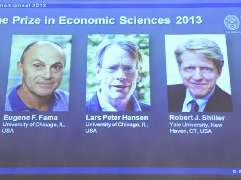 De drie Nobelprijswinnaars.