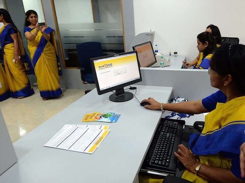 De vrouwenbank in India.