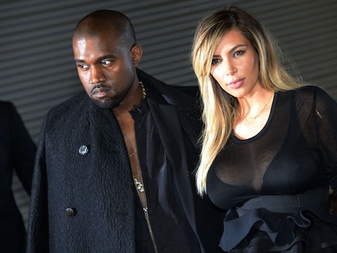 Kanye West en zijn verloofde Kim Kardashian.