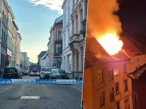 In een kraakpand in de Lange Boomgaardstraat in Gent is brand uitgebroken.
