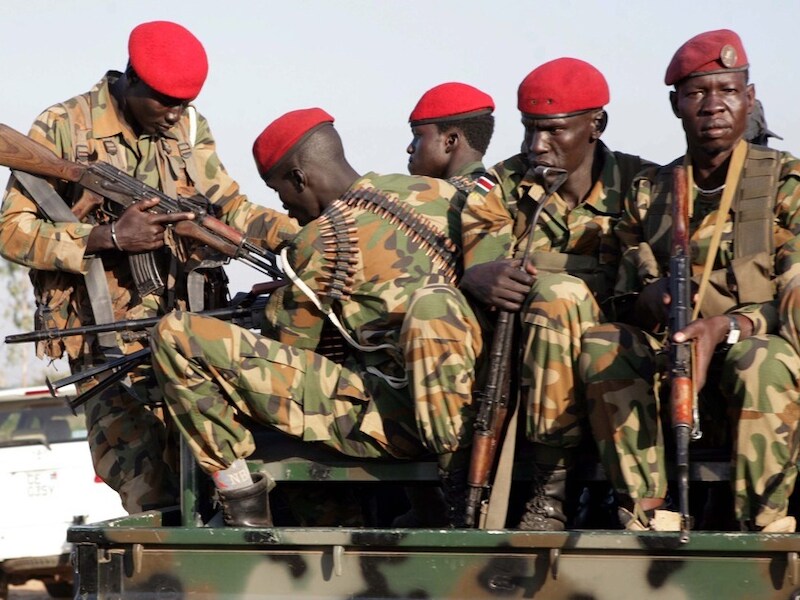 Zuid-Soedanese militairen in Juba.