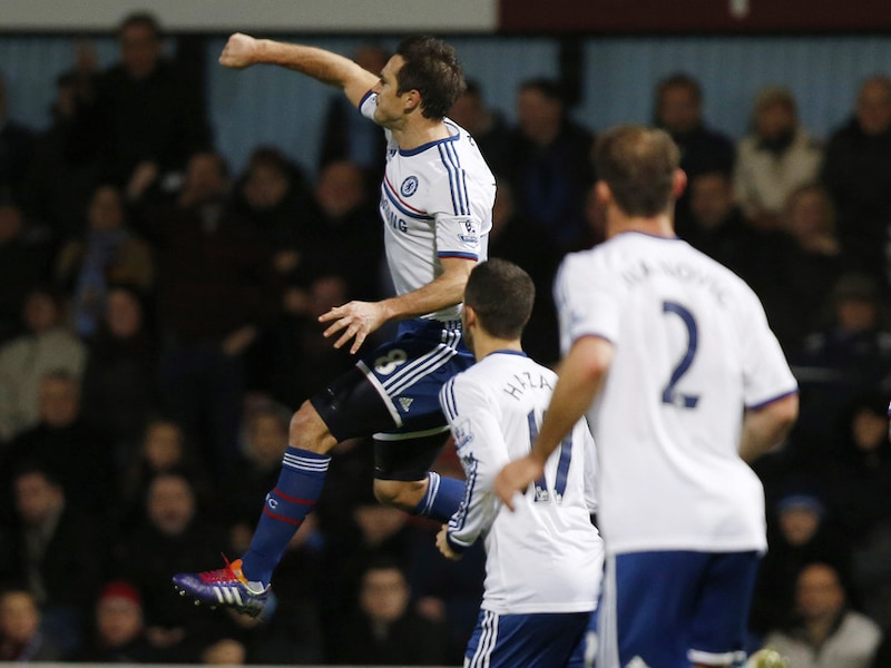 Lampard viert na de 0-1.