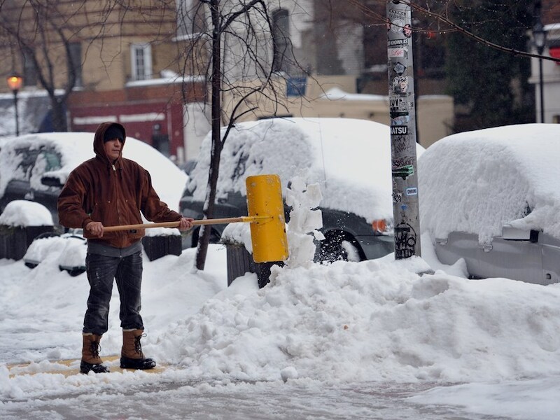 Sneeuw in New York.