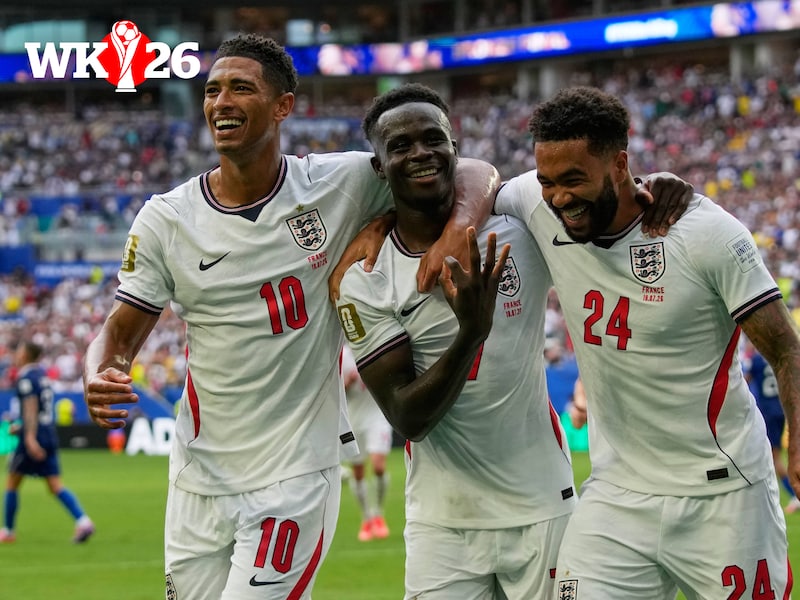 Tien goals, een hattrick van Bukayo Saka en Kylian Mbappé alleen topschutter: Engeland verslaat Frankrijk in knotsgekke troostfinale