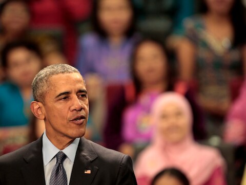 Amerikaans president Obama bij - voorlopig - in het stof als het gaat over de toegang tot de VS voor Syrische vluchtelingen.