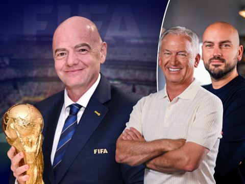 Drie voetbalexperten over de wilde WK-plannen van FIFA. Links: voorzitter Gianni Infantino. In het midden: voetbalanalist Marc Degryse. Rechts: HLN-voetbalchef Niels Poissonnier.
