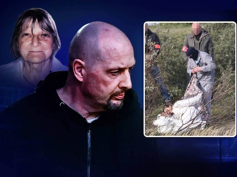 Frank Pauwels en z’n moeder Solange Hennaert. Inzetfoto: Pauwels toont de speurders hoe hij Solange in de duinen in Oostende begroef.