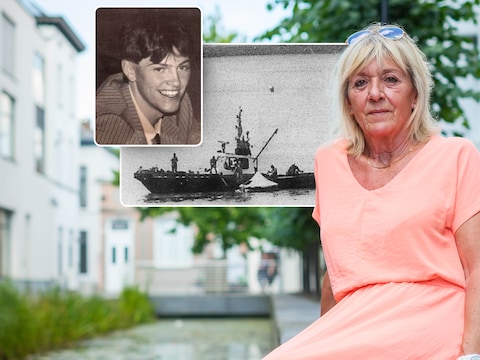 Midden: een beeld van de grote bergingsoperatie op de Schelde in Antwerpen, nadat een sleepboot zonk in 1986. Links: Paul Van Remortel, een van de dodelijke slachtoffers. Rechts: Ingrid Depovere uit Kontich, die destijds op het punt stond om te trouwen met Paul.