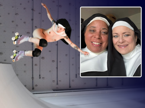 Andrea Baker en Cornelia Zink, hoofdrolspeelsters in ‘Sancta’. 