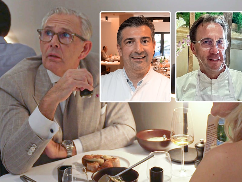 V.l.n.r.: chef Peter Goossens, Peppe Giacomazza en Viki Geunes. De chefs delen hun mening over truffelolie, na de uitzending van ‘Mijn restaurant’ op VTM waarin Goossens verbolgen reageerde toen hij dit gepresenteerd kreeg.