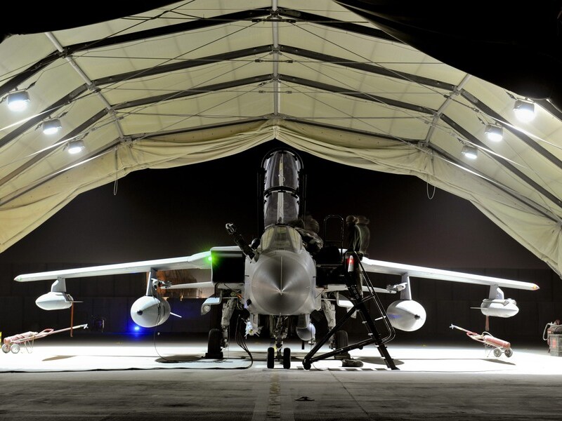 Een Tornado-gevechtstoestel van de Britse Royal Air Force.