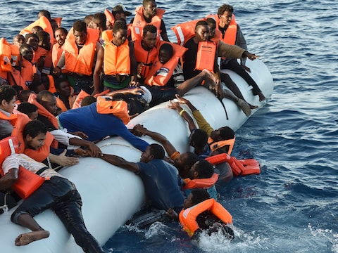 De reddingsoperatie vandaag voor de kust van Libië.