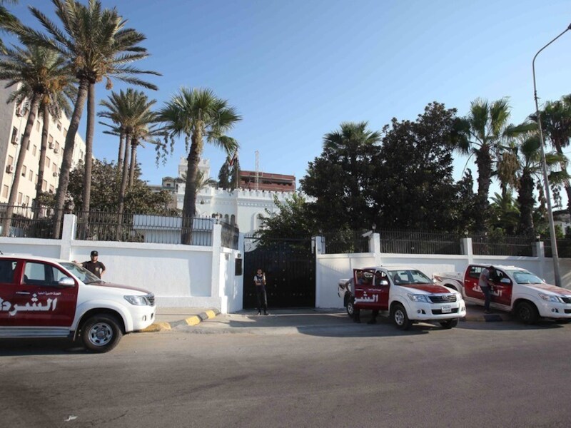 De Egyptische ambassade in Tripoli.