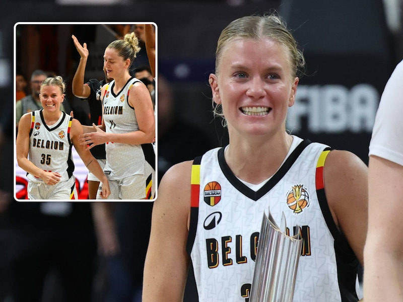 “Hartverwarmend” momentje nadat ze onlangs haar peter verloor: ‘MVP’ Emma Meesseman staat trofee af aan emotionele Julie Vanloo