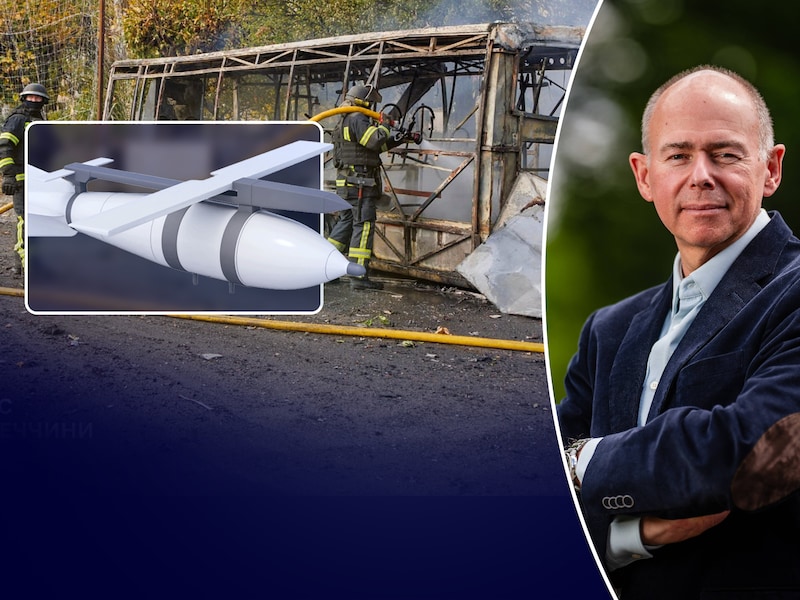 Kolonel Roger Housen legt uit hoe zo’n zweefbom precies werkt.