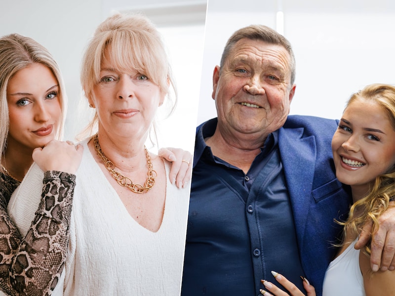 Links: verleidster Gaëlle en haar mama Fanny. Rechts: verleidster Masha met haar papa Boris.