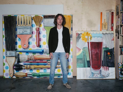 Kristof Santy presenteert nieuwe schilderijen, tekeningen en driedimensionale werken op koperen platen bij de Brusselse galerie Sorry We're Closed.