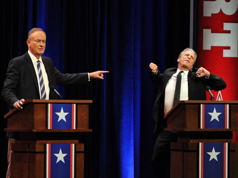 Bill O'Reilly en Jon Stewart.