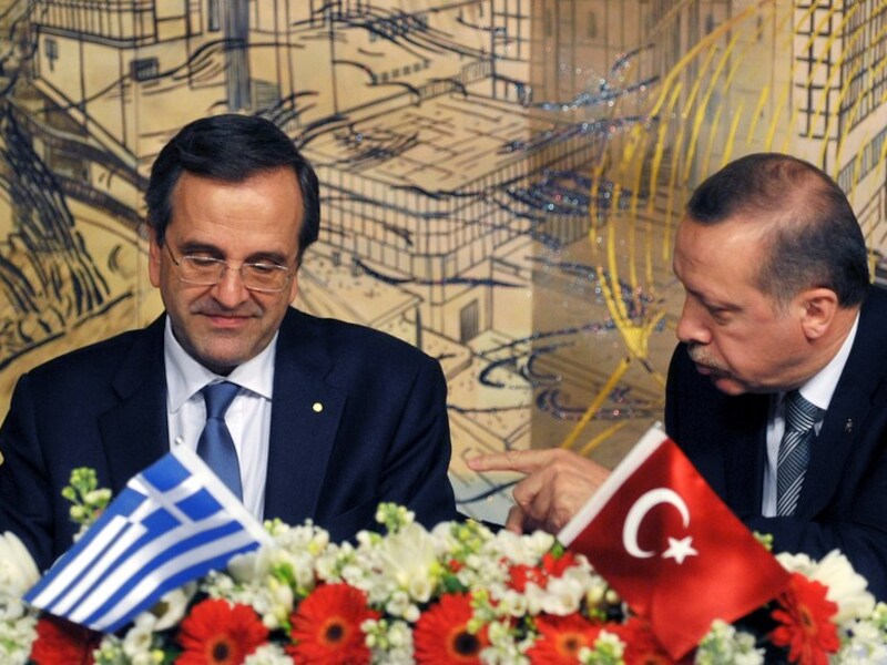 De Griekse premier Samaras en zijn Turkse ambtsgenoot Erdogan.
