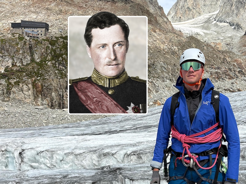 Een berghut is vernoemd naar Albert I (inzet). Gabriël zag die deze zomer tijdens een bergtocht.