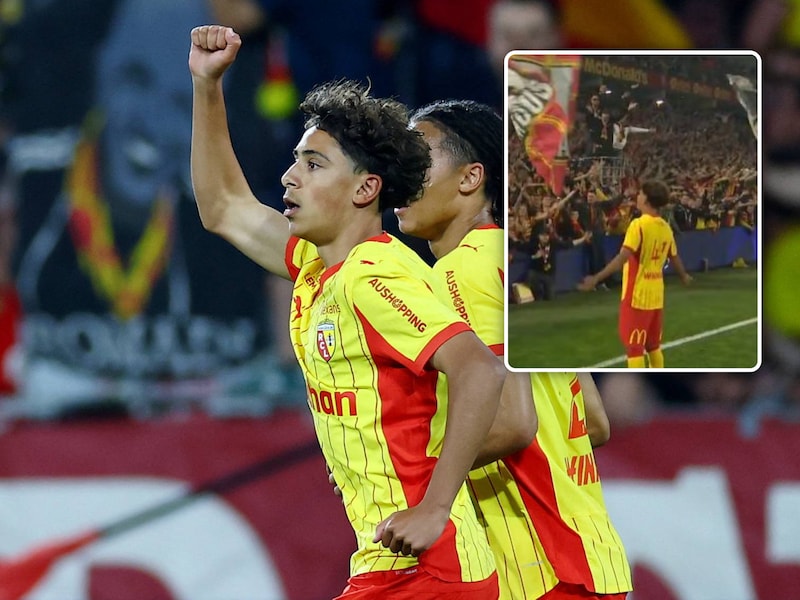 Binnenkomen door de grote poort: 16-jarige debutant houdt titeldroom Lens levendig en viert met spionkop