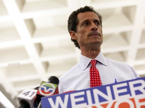Anthony Weiner op zijn persconferentie gisteren.