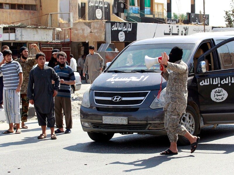 Op de straten in Raqqa.