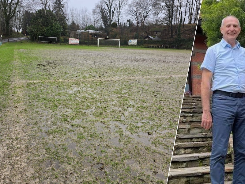 Het voetbalveld van FC Dworp op de Rilroheide ligt er elke winter enorm modderig bij. “De kans dat we een omgevingsvergunning krijgen om hier een kunstgrasveld aan te leggen zijn bijzonder klein”, zegt schepen Eddy Deknopper (Lijst Burgemeester).