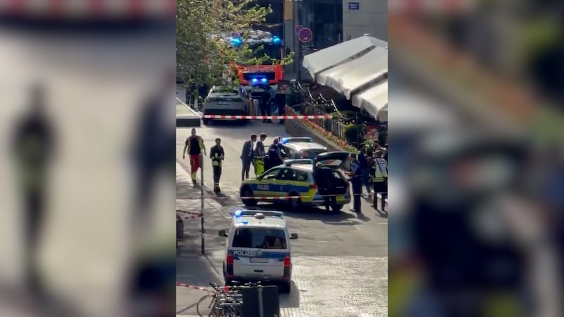 The emergency services are present en masse in Leipzig.