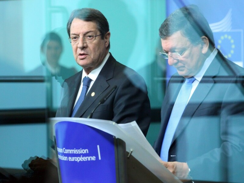 De Cyprotische president Nicos Anastasiades en Commissievoorzitter Jose Manuel Barroso.
