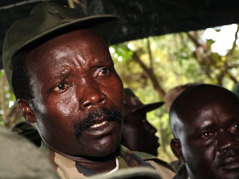De Oegandese rebellenleider Joseph Kony.