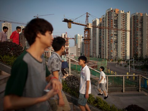 Studenten van de Chinese Chongqing universiteit.