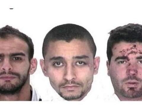 De drie voortvluchtigen: Oussama Trimini Langeri, Abdelhalim Akil en Youssef Oulad Haj Chaib.