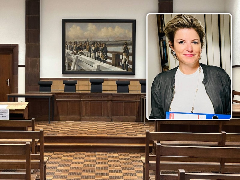 Het vredegerecht in Oostende. Foto inzet: algemeen directeur van Woonsprong Sara Casteur.