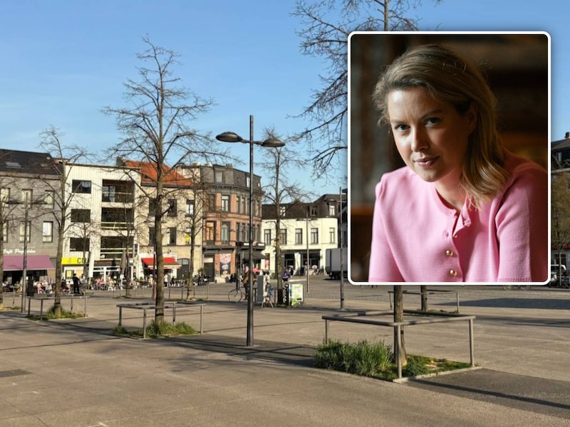 Het troosteloze Sint-Jansplein wordt heraangelegd deze legislatuur. Kleine foto: burgemeester van Antwerpen Els Van Doesburg (N-VA).