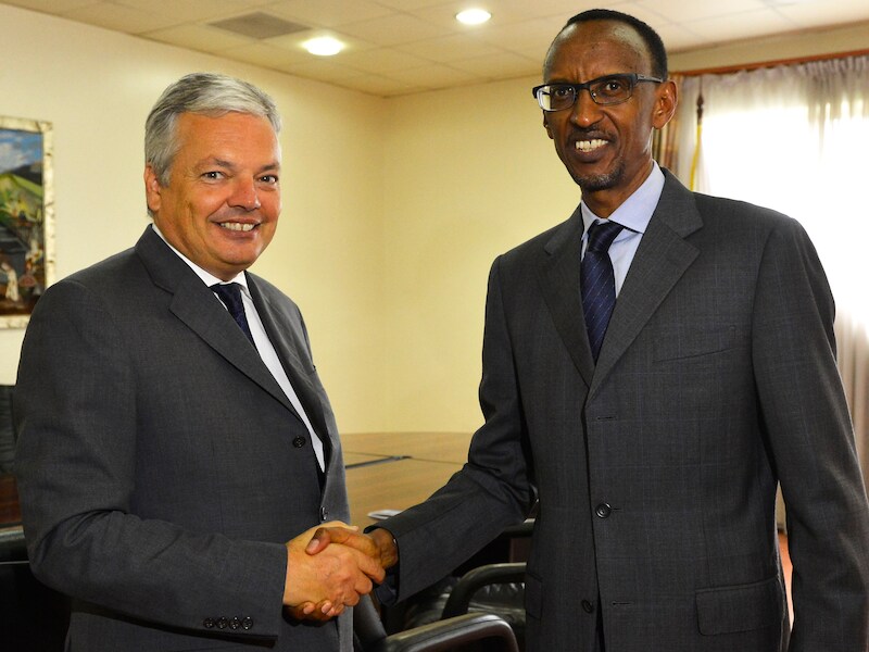 Dider Reynders en de Rwandese president Kagame in beter tijden.