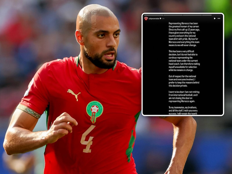 “Niet in staat om te spelen onder de huidige bondscoach”: Sofyan Amrabat (ex-Club Brugge) stopt voorlopig als Marokkaans international