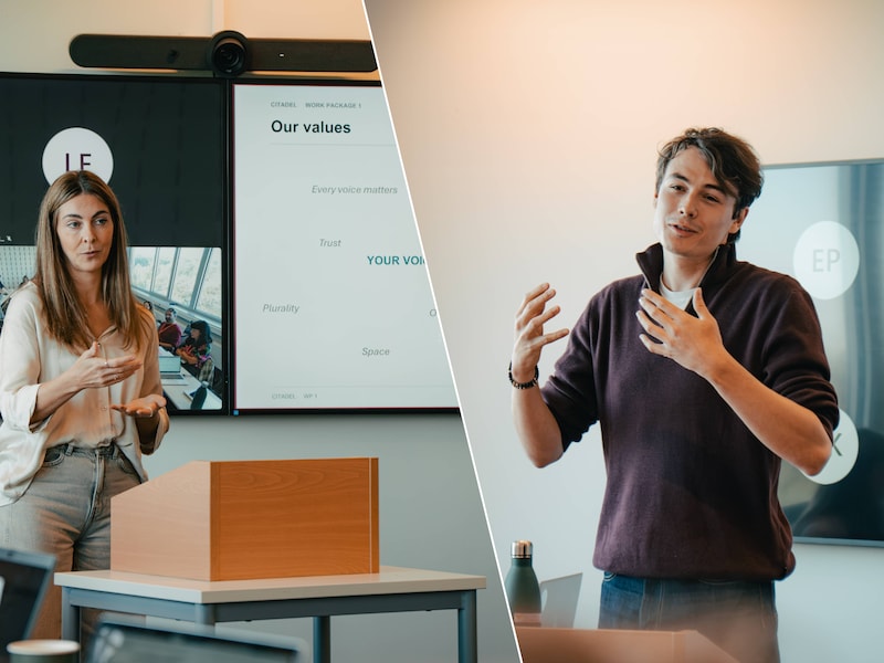 Ann Ruelens, UCLL-onderzoeker, docent en projectverantwoordelijke (l). en Dries Martens (Vooruit), schepen stad Hasselt (r).