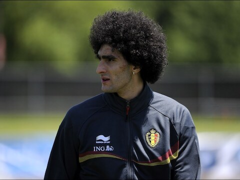 Marouane Fellaini op stage met de Rode Duivels