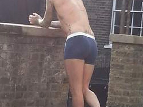 Beckham tijdens de opnames.