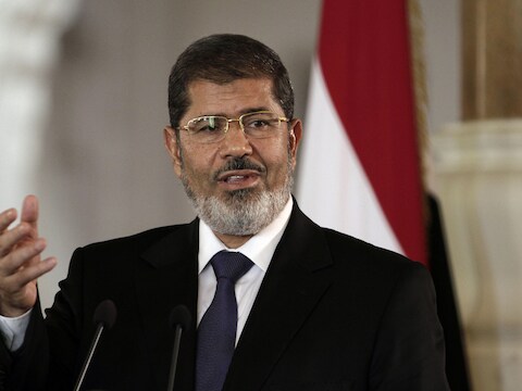 De verdreven president Mohamed Mursi.