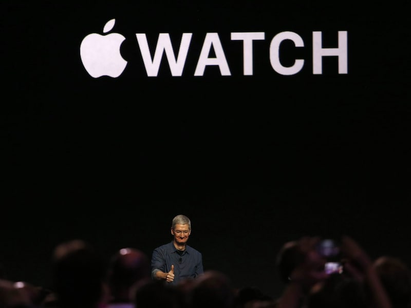 Tim Cook stelde dinsdag de Apple Watch voor.