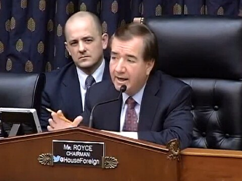 De voorzitter van de buitenlandcommissie van het Huis van Afgevaardigden, Ed Royce